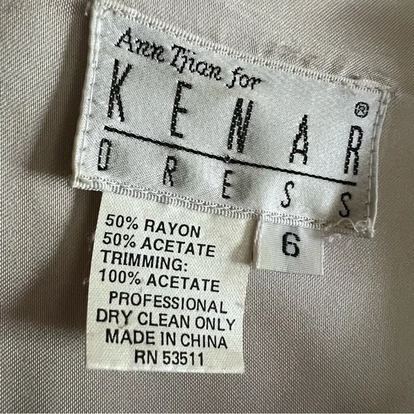 Vintage Ann Taylor for KENAR Structural Sleeveless Black Dot Maxi Dress, S - Picture 9 of 10